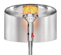 Capucha reflectora para calentador de patio, cubierta ajustable de enfoque de calor de 33 x 15 pulgadas, para calentadores redondos de gas natural y propano, color plateado