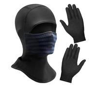 Capucha Resistente Al Frío De 1 Pieza Y 1 Par De Guantes Negros, Capucha Cálida En Otoño E Invierno, Equipo Para Exteriores Resistente Al Frío, Capucha Suave Y Transpirable, Acampar