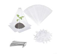 Capuchas protectoras para plantas de 11.8 x 7.8 pulgadas con PVC resistente a los rayos UV y componentes metálicos resistentes al óxido para uso en exteriores (20 juegos)