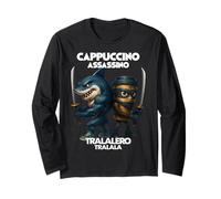 Capuchino Asesino Tralalero Tralala Italiano Brainrot Meme Manga Larga