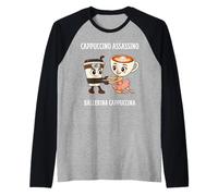 Capuchino Assassino & Bailarina Divertido Italiano Brainrot Meme Camiseta Manga Raglan