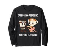 Capuchino Assassino & Bailarina Divertido Italiano Brainrot Meme Manga Larga