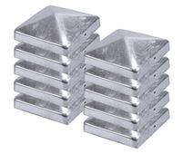 Capuchón para poste, 91 x 91 mm, galvanizado, con forma de pirámide