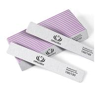 Capularsh Lima de Uñas Acrílicas - 18 Unidades Grano 100/180, Tableros Profesionales de Esmeril Doble Cara, Gruesa Reutilizable para Uñas Postizas en Casa y Salón