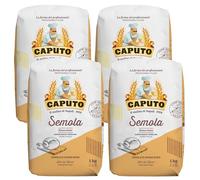 Caputo Semola Rimacinata 1 kg - Harina de Sémola de Trigo Duro Italiana para Pasta Fresca, Pizza y Pan - Molida Fina Tradicional - Pack Laborawi (x4)