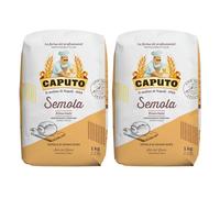 Caputo Semola Rimacinata 1 kg - Harina de Sémola de Trigo Duro Italiana para Pasta Fresca, Pizza y Pan - Molida Fina Tradicional - Pack Laborawi (x2)
