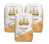 Caputo Semola Rimacinata 1 kg - Harina de Sémola de Trigo Duro Italiana para Pasta Fresca, Pizza y Pan - Molida Fina Tradicional - Pack Laborawi (x3)