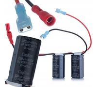 CapXon - Condensador electrolítico (2 unidades, 220 µF, 450 V, conexión en paralelo, con conectores, 25 x 46 mm, 105 °C, tubo termorretráctil, para fuentes de alimentación, industria y electrónica)