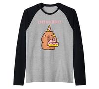 Capy Birthday Cute Capybara con pastel Funny Animal Party Camiseta Manga Raglan
