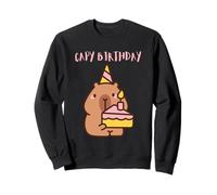 Capy Birthday Cute Capybara con pastel Funny Animal Party Sudadera