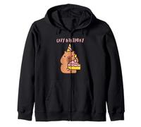 Capy Birthday Cute Capybara con pastel Funny Animal Party Sudadera con Capucha