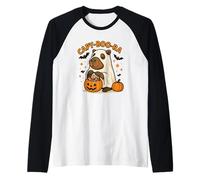 Capy-Boo-Ra Funny Ghost Capybara Halloween Costume Camiseta Manga Raglan
