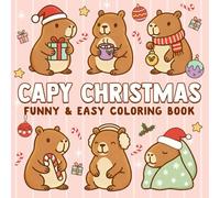 Capy Christmas Funny & Easy Coloring Book