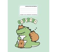 Capy & Gator Cuddle - Composition Notebook (Wide Ruled): Mint Green Cute Animal Cover | 7.5" × 9.25" | 110 Sheets (220 Pages) | Classroom Notebook