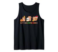 Capy Hallowthankmas Capybaras Halloween Thanksgiving Xmas Camiseta sin Mangas