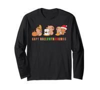 Capy Hallowthankmas Capybaras Halloween Thanksgiving Xmas Manga Larga