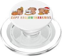 Capy Hallowthankmas Capybaras Halloween Thanksgiving Xmas PopSockets PopGrip para MagSafe