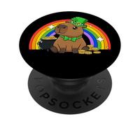 Capy Saint Patricks Day St Paddy's Green Shamrock Capybara PopSockets PopGrip Adhesivo