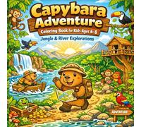 Capybara Adventure Coloring Book for Kids Ages 6-8 | Jungle & River Explorations: 40 Unique Big & Easy Coloring Pages Featuring Jungle Trips, River ... Adventures (My First Capybara Coloring Books)