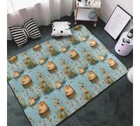 Capybara - Alfombra de área con estampado bonito para decoración de sala de estar, antideslizante, lavable, 3 x 5 pulgadas, alfombra suave para interiores, dormitorio, comedor, sala de estar