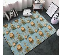 Capybara - Alfombra de área con estampado bonito para sala de estar, dormitorio, lavable, suave, 3 x 5 pies, antideslizante, para decoración de dormitorio, estética, 60 x 39 pulgadas