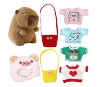 Capybara Animal, Stuffed Capybara, Cozy Cuddle Expressive Face Removable Clothes Plush Softness Decorative Accent Compact Size Lightweight Design, Throw Pillow for Decor Kids Adults Room Decor