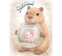 Capybara & Axolotl Sketchbook: Cute Pastel Animal Cover | Kawaii Drawing Notebook 8.5 x 11 for Kids, Teens & Animal Lovers: Cute Capybara Holding ... Design for Drawing, Doodling & Creative Fun