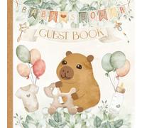 Capybara Baby Shower Guest Book: Gender Neutral, Watercolor Capybara Greenery Theme - Includes Gift Log, predictions and advice, photo & notes pages ... design for either Boy or Girl baby shower.