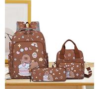 Capybara Backpack, Cartoon Bookbag Set, Cute Kids School Gear, Matching Pencil Case, Pink, Dark Brown, Black, Insulated Lunch Bag, Daily Travel Use for Girls Outdoor Trips Classroom Activities