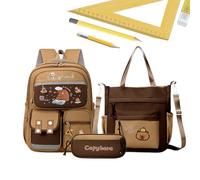 Capybara Backpack Girls, Reflective Aesthetic School Backpack, Large Capacity Shoulder Bag, 810 g, Pencil Case for College Student Lovers Picnic Birthday Christmas Thoughtful Versatile Companion, a