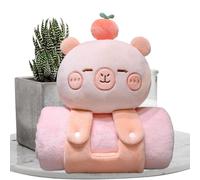 Capybara Blanket, lindo suave portátil Capybara Shape Kids Nap Mat, multi-Purpose Bed Throw, Plush Travel Pillow for Office, School Naps, and on-The-Go Comfort