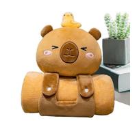 Capybara Blanket, lindo suave portátil Capybara Shape Kids Nap Mat, multi-Purpose Bed Throw, Plush Travel Pillow for Office, School Naps, and on-The-Go Comfort