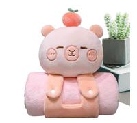 Capybara Blanket, Mat de la Siesta para niños pequeños - Linda Manta de Kids Soft Capybara portátiles,Almohadas de Viaje, chales cómodos para Familiares, Piscina, jardín o Playa