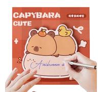 Capybara - Bloc de notas adhesivas de animales de dibujos animados, 30 hojas, bloc de notas para aula, notas adhesivas para libros, monitores, paredes, ventanas
