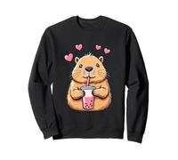 Capybara Boba Tea Kawaii Cute Hearts Anime Style Sudadera