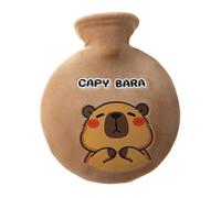 Capybara - Bolsa de agua caliente de 700 ml con funda de felpa Capybara, para adultos y niños, a prueba de fugas, para dormir, trabajar
