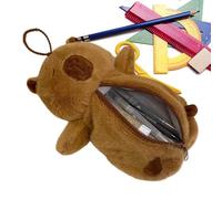 Capybara - Bolsa de maquillaje, estuche de animales de peluche, bolsa de papelería de felpa Capybara, bolsa con cremallera, organizador de artículos de aseo de viaje para jóvenes, niños y estudiantes