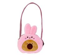 Capybara - Bolso de peluche de dibujos animados, bolsa de felpa ajustable, cartera con forma de animal para llaves, teléfono, cambio y tarjetas, uso para un bonito almacenamiento, Pink, Refer to