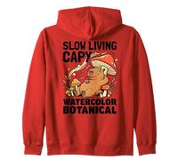 Capybara botánico de pantano de Acuarela Slow Living Capy Sudadera con Capucha
