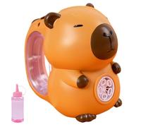 Capybara Bubble Machine - 5 Hole Electric Maker, Adorable Handheld Blowers Light Music, Sturdy ABS Animal Themed Party Equipment, Rainbow Outdoor Sumer fuun Toys - For Boys Girls todlerrs Kids