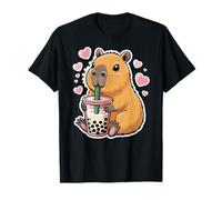 Capybara Bubble Tea Lovely Cute Capyboba Boba Milk Tea Camiseta