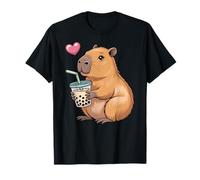 Capybara Bubble Tea Lovely Cute Capyboba Boba Milk Tea Camiseta