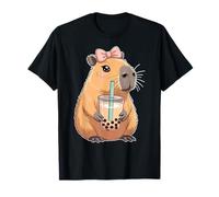 Capybara Bubble Tea Lovely Cute Capyboba Boba Milk Tea Camiseta