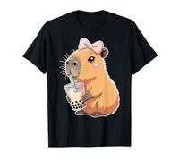 Capybara Bubble Tea Lovely Cute Capyboba Boba Milk Tea Camiseta