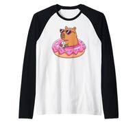 Capybara Bubble Tea Lovely Cute Capyboba Boba Milk Tea Camiseta Manga Raglan