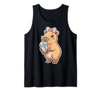 Capybara Bubble Tea Lovely Cute Capyboba Boba Milk Tea Camiseta sin Mangas