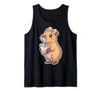 Capybara Bubble Tea Lovely Cute Capyboba Boba Milk Tea Camiseta sin Mangas