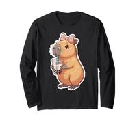 Capybara Bubble Tea Lovely Cute Capyboba Boba Milk Tea Manga Larga