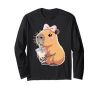 Capybara Bubble Tea Lovely Cute Capyboba Boba Milk Tea Manga Larga