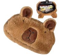 Capybara Caja de lápiz Gran Capacidad Animal Lápiz con Cremallera Soft Soft Fluffy Pen Bag marrón Linda para niños y niñas Suministros Escolares